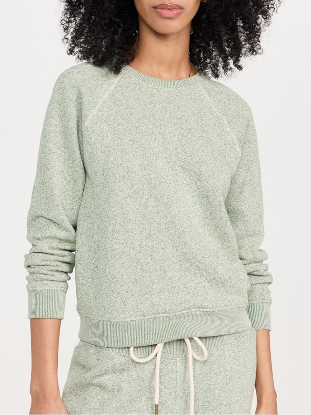 THE GREAT. Shrunken Sweatshirt in Heathered Bright Pine Large
